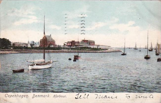 Denmark Copenhagen Harbour Scene 1906