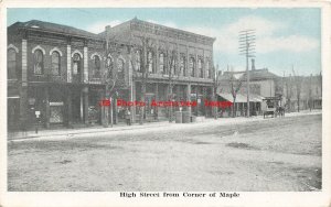 OH, Hicksville, Ohio, High Street, From Corner Of Maple, Auburn Post Card Pub