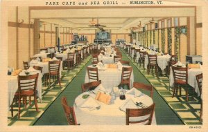 1940s Burlington Vermont Park Cafe Sea Grill interior Postcard 25-1655