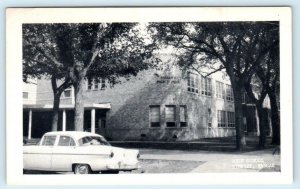 KINSLEY, Kansas KS ~ HIGH SCHOOL ca 1950s Car - Edwards County Postcard