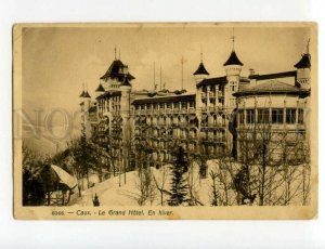 491030 Switzerland CAUX Grand Hotel Winter Vintage postcard