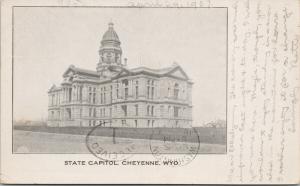 State Capitol Cheyenne WY Wyoming c1907 Rocklin CA Cancel Postcard E42