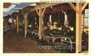 Squad Room, Army Barrack, Fort Leonard Wood, Missouri, USA Military Linen Unu...