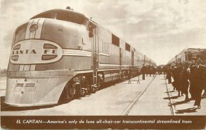 Postcard 1930s Streamliner Railroad Train El Capitan Santa Fe day 23-1611