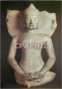 Modern Postcard Paris Musee Guimet Buddha on Naga Khmer Art Style Bayon Gres ...