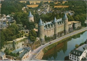 France Postcard - Aerial View of The Chateau, Josselin, Morbihan RR13359