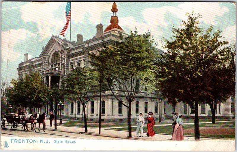 Postcard BUILDING SCENE Trenton New Jersey NJ AK1056