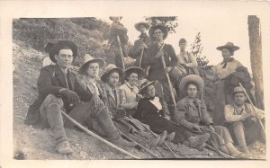 J56/ Interesting RPPC Postcard c1910 Hiking Sticks Hiking Crew Women 103