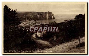 Old Postcard Etretat View from the Beach Path