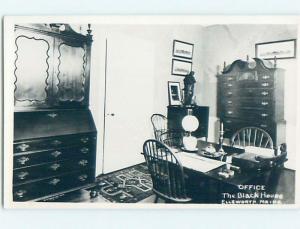 1950's rppc OFFICE AT THE BLACK HOUSE Ellsworth Maine ME HM3981