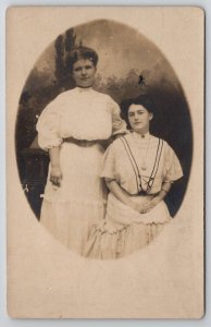 RPPC Lovely Ladies Edwardian Dresses Women Studio Portrait Postcard I28