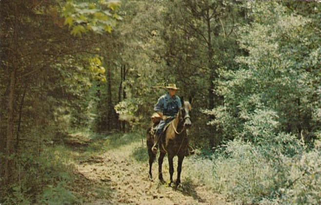 Tennessee Nashville Horseback Rider On Natchez Trace Parkway Connecting Natch...