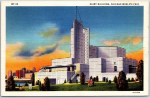 VINTAGE POSTCARD THE DAIRY BUILDING  AT CHICAGO WORLD'S FAIR 1933