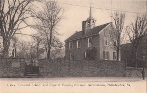 Postcard Concord School Upperax Burying Ground Germantown Philadelphia PA