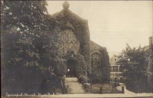 Hyde Park MA Church Covered in Ivy c1910 Real Photo Postcard