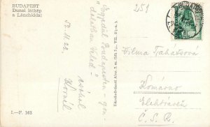 Hungary Budapest Danube view with Chain Bridge Postcard