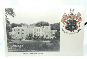 Lockinge Manor House & Church Nr Wantage Demolished 1947 Heraldic Postcard 1930s