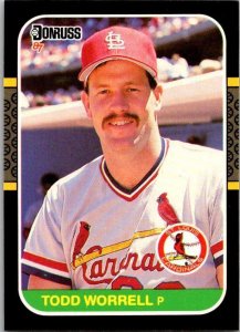 1987 Donruss Baseball Card Todd Worrell St Louis Cardinals xk20371