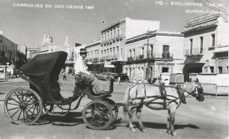 Horse & Carriage Guadalajara Mexico Carruajes Real Photo Postcard D21