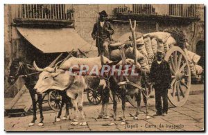 Postcard Old Carro da Napoli Trasportro hitch Oxen Ane TOP