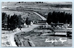 RPPC FRENCHGLEN, Oregon OR ~ AERIAL VIEW ~ Harney County c1960s Postcard