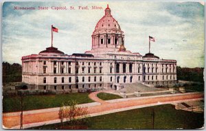 Minnesota State Capitol Saint Paul Minnesota MN Grounds Roadway View Postcard