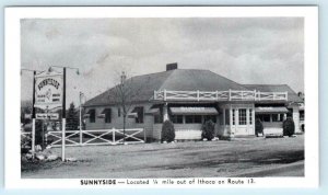 ITHACA, New York NY ~ Roadside SUNNYSIDE RESTAURANT ca 1940s  Postcard 