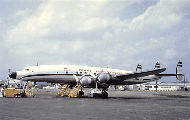 Airplane Postcards      Trans International Airlines Lockheed Constellation  