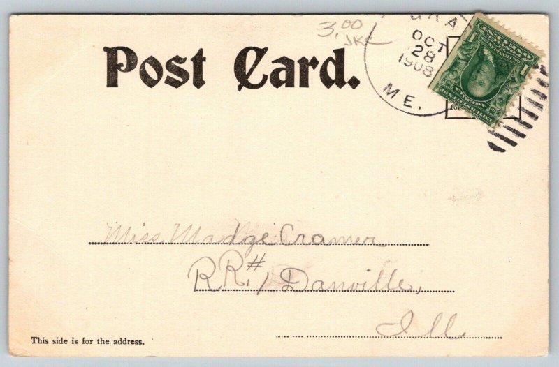 New Gloucester Maine~Congregational Church~1908 B&W Postcard