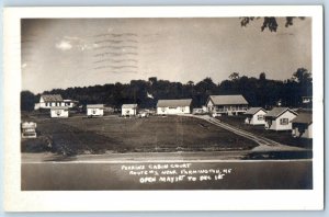 Farmington Maine ME Postcard RPPC Photo Perkins Cabin Court 1953 Posted Vintage