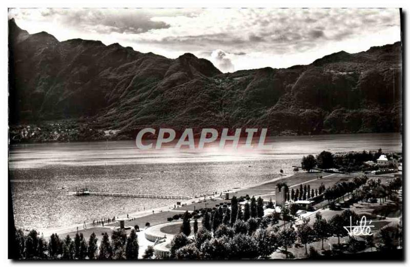 Modern Postcard Aix Les Bains Municipal Beach and Dent du Chat