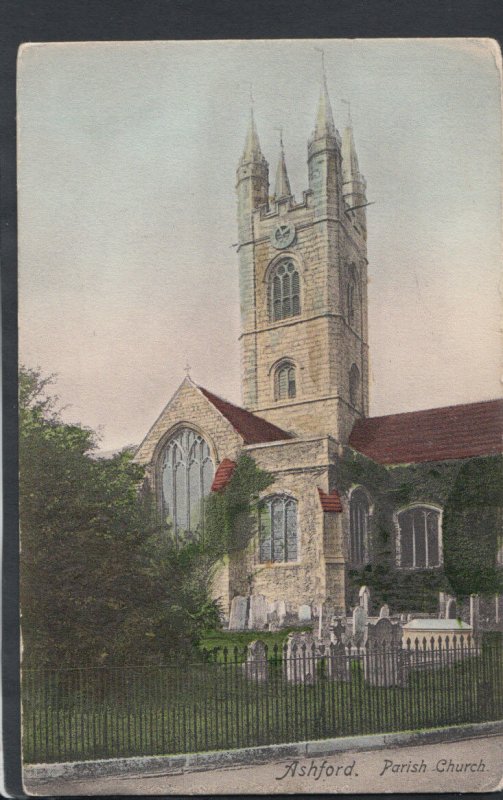 Kent Postcard - Ashford Parish Church    RS10986