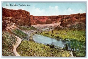 Twin Falls Idaho Postcard Blue Lakes Exterior River Cliff c1910 Vintage Antique