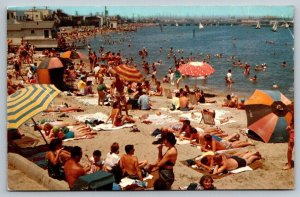 Belmont Shore Beach   Long Beach  California  1962  Postcard