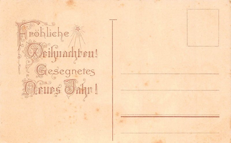 L363 Christmas Greetings Angels Virgin Mary baby Jesus postcard