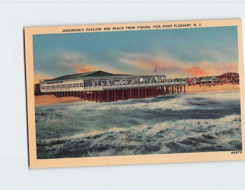 Postcard Jenkinson's Pavilion And Beach From Fishing Pier, Point Pleasant, N. J.