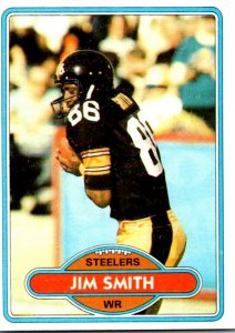 1980 Topps Football Card Jim Smith WR Pittsburgh Steelers sun0128