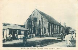 Lot 5 vintage postcards BATHURST Gambia gun battery market ethnic life sailling