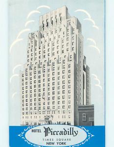 Unused 1950's PICCADILLY HOTEL Manhattan New York NY Q5838