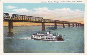 Illinois Cairo Steamer Passing Bridge Over Ohio River 