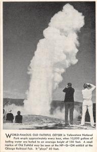 D57/ Yellowstone National Park Montana Mt Postcard c1940s Old Faithful Geyser 