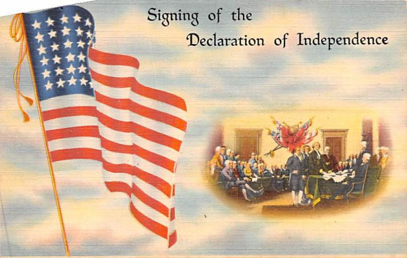 Signing of the Declaration of Independence, Flag Series 14 Patriotic Unused 