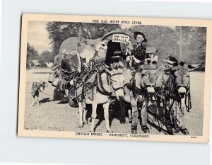 Postcard The Old West Still Lives, Orville Ewing, Pritchett, Colorado