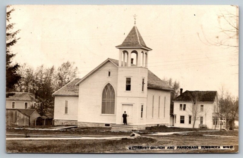 RPPC  Zumbrota  Minnesota  Methodist Church   Real Photo Postcard  1910
