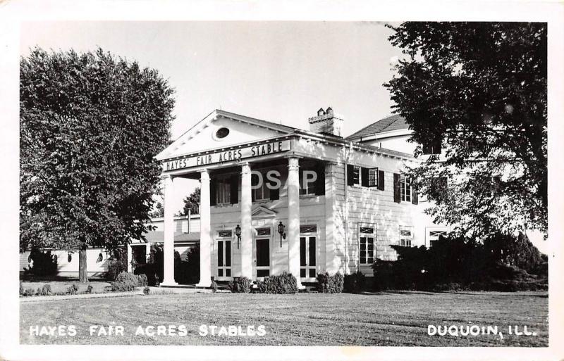 A83/ DuQuoin Illinois Il Real Photo RPPC Postcard c1950 Hayes Fair Acres Stables 
