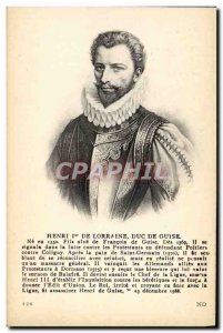 Old Postcard Henry I of Lorraine Duc de Guise