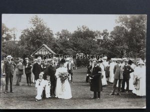 Wedding Theme (18) BRIDE & GROOM Best Man Brides Maid Flowers - Old RP Postcard