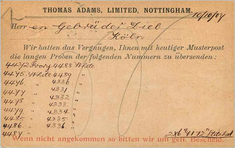 Entier Postal Stationery 1p Nottingham in 1907 for Cologne Koeln