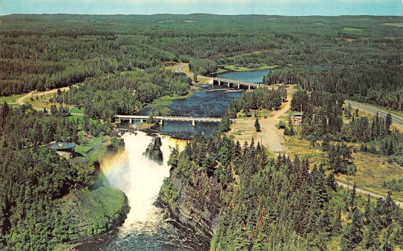 ONTARIO, Canada   KAKABEKA FALLS Bird's Eye View  BRIDGES~WATERFALL  Postcard