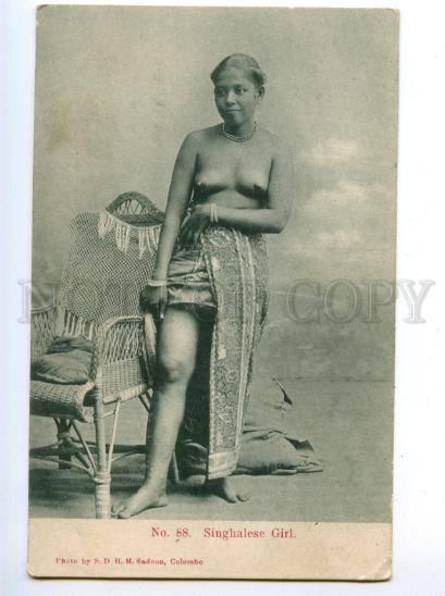 173799 CEYLON nude Singhalese Girl Vintage postcard